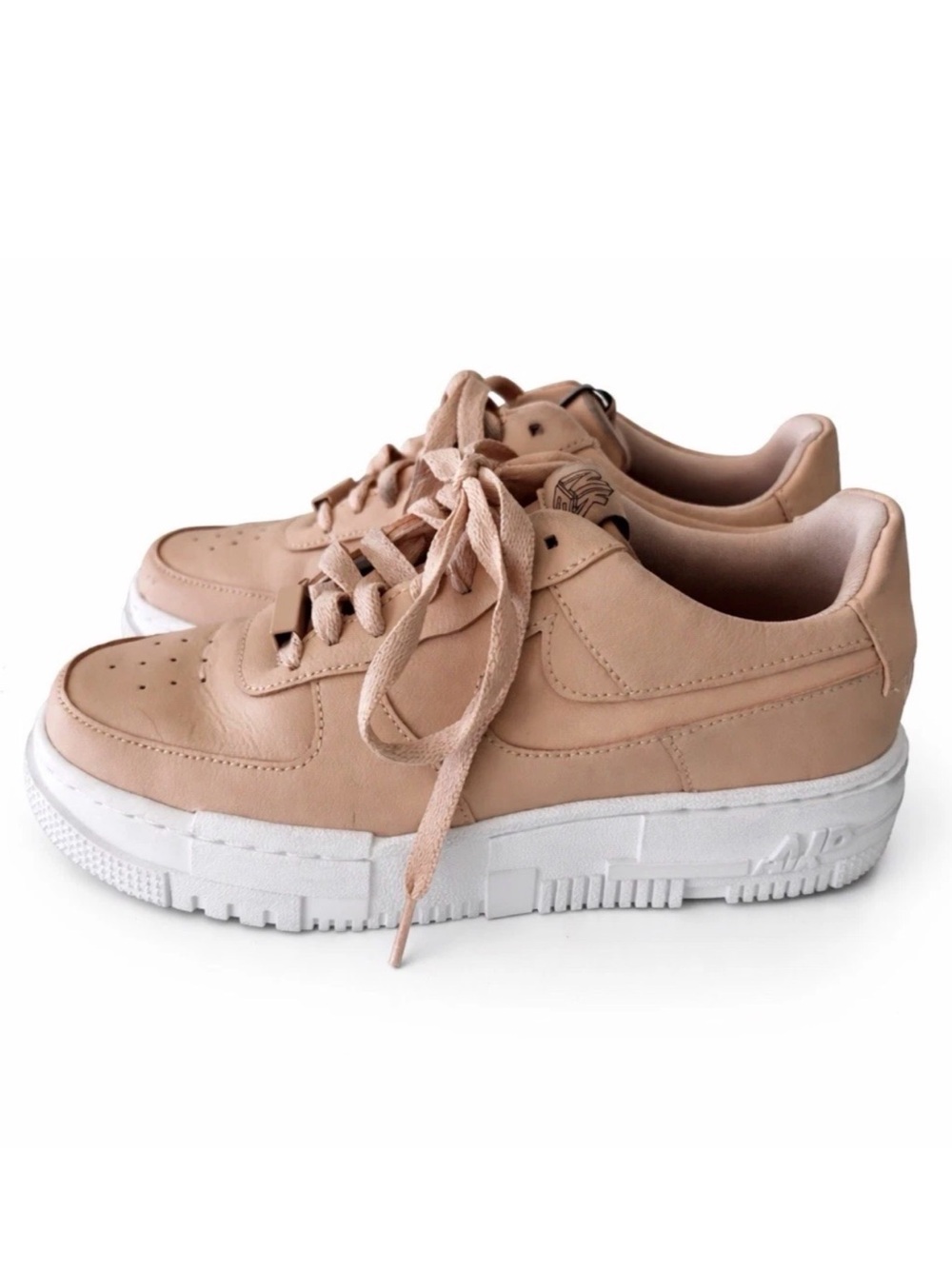 Nike Air Force 1 Platform Womens Size 6 Pink Leather Sneakers AF1
